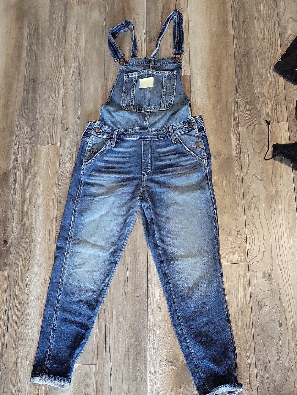 Abercrombie & Fitch Light Blue Denim Overalls